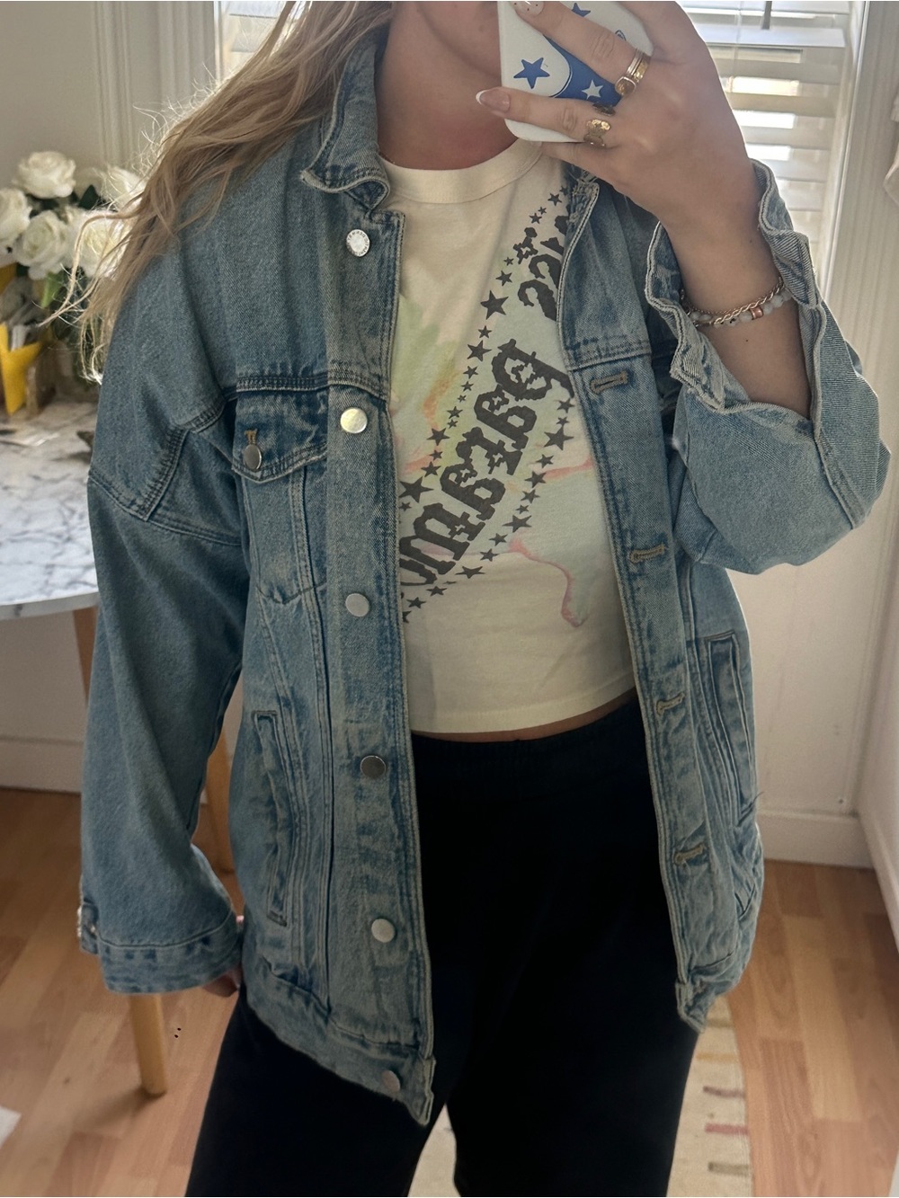Zara Denim Oversized Light Blue Jacket